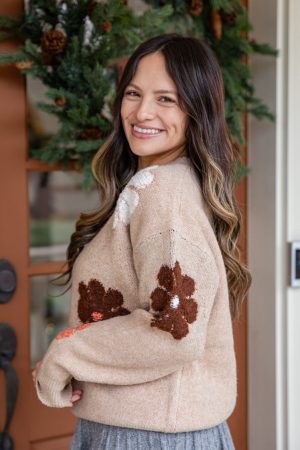 Neutral Garden Knit Taupe Sweater