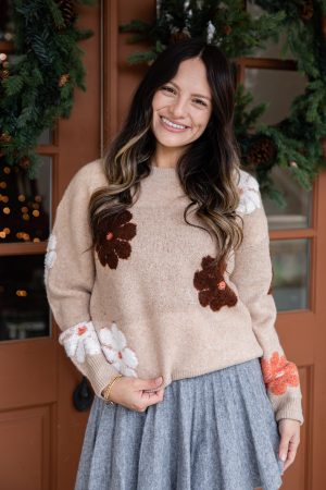 Neutral Garden Knit Taupe Sweater