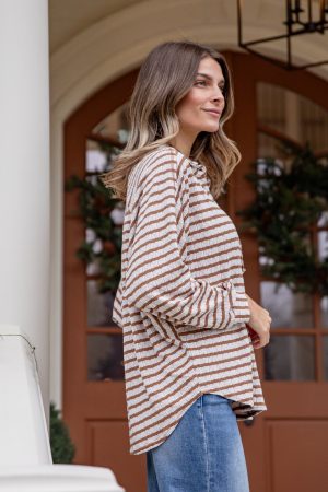 Lightweight Morning Latte Striped Top – DU Deal