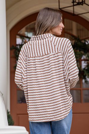 Lightweight Morning Latte Striped Top – DU Deal