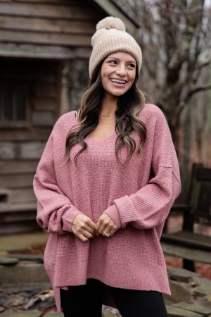 Quiet Comfort Mauve Oversized Knit