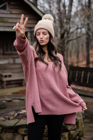 Quiet Comfort Mauve Oversized Knit