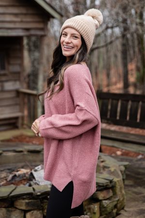 Quiet Comfort Mauve Oversized Knit
